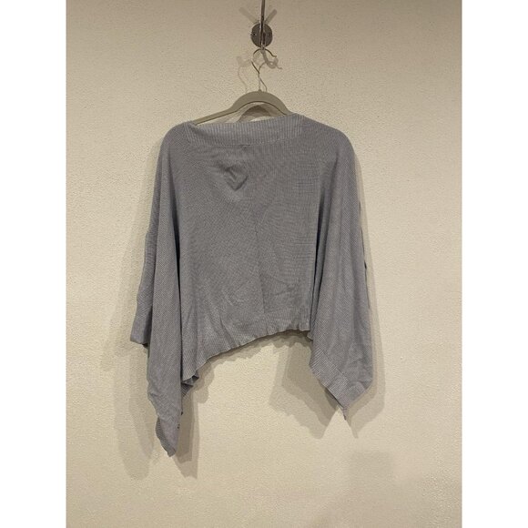 Lululemon Forward Flow Poncho Womens One Size Gray Cashmere Blend Waffle Knit - Picture 6 of 6